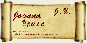 Jovana Utvić vizit kartica